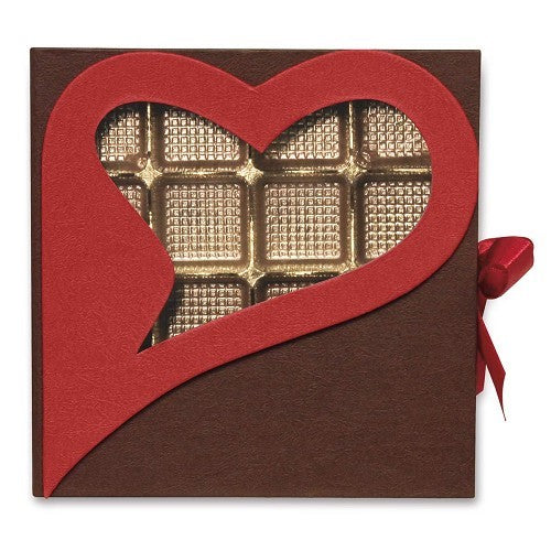 Chocolate Silk Clear Heart Box (16 PCS)