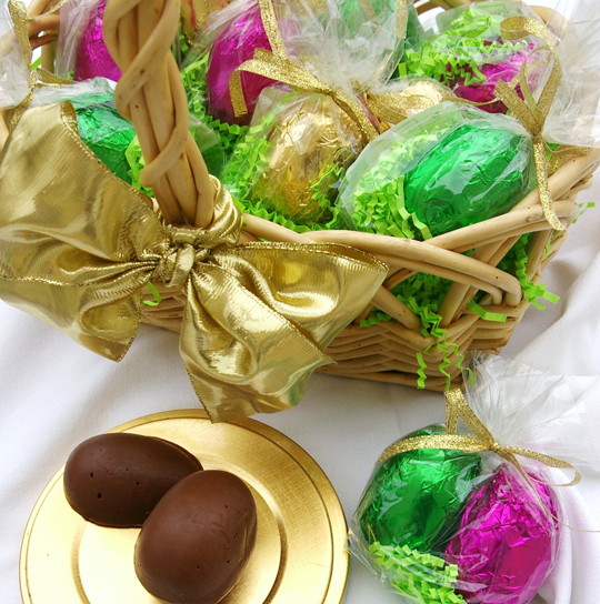 Solid Chocolate Silk Foil Eggs - 2 pieces